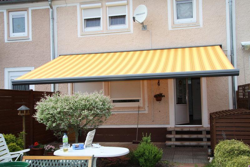 Markise orange-gelb-gestreift 2